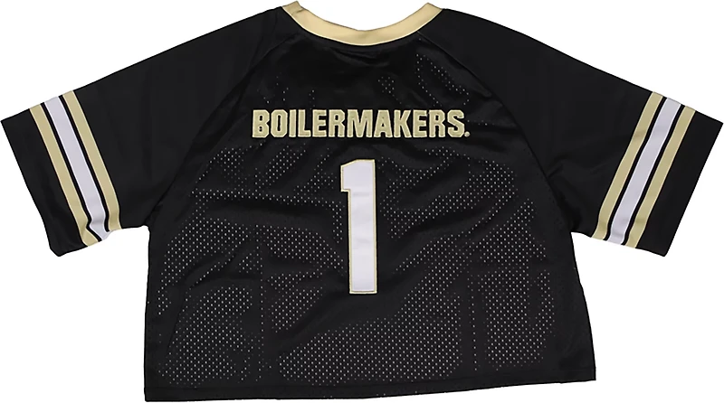 Something Inked Women's Purdue Boilermakers Fashion Cropped Football Jersey