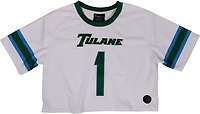 Something Inked Women's Tulane Green Wave Fashion Cropped Football Jersey