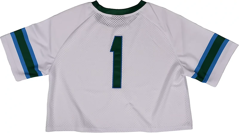 Something Inked Women's Tulane Green Wave Fashion Cropped Football Jersey
