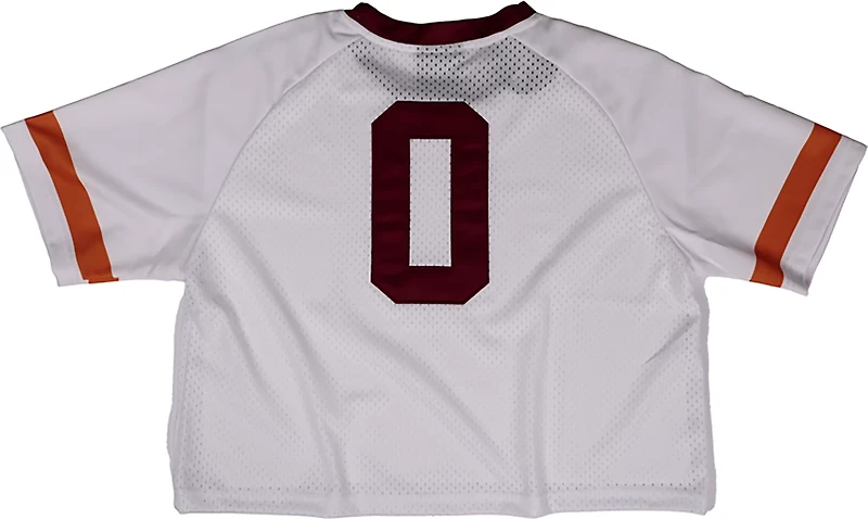 Something Inked Women's Virginia Tech Hokies Fashion Cropped Football Jersey