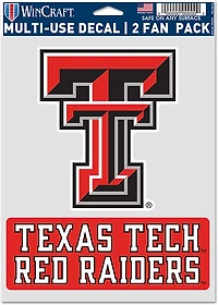 WinCraft Texas Tech University Fan Pack Multi-Use 5.5 in x 7.75 in Fan Decals 2 Pack
