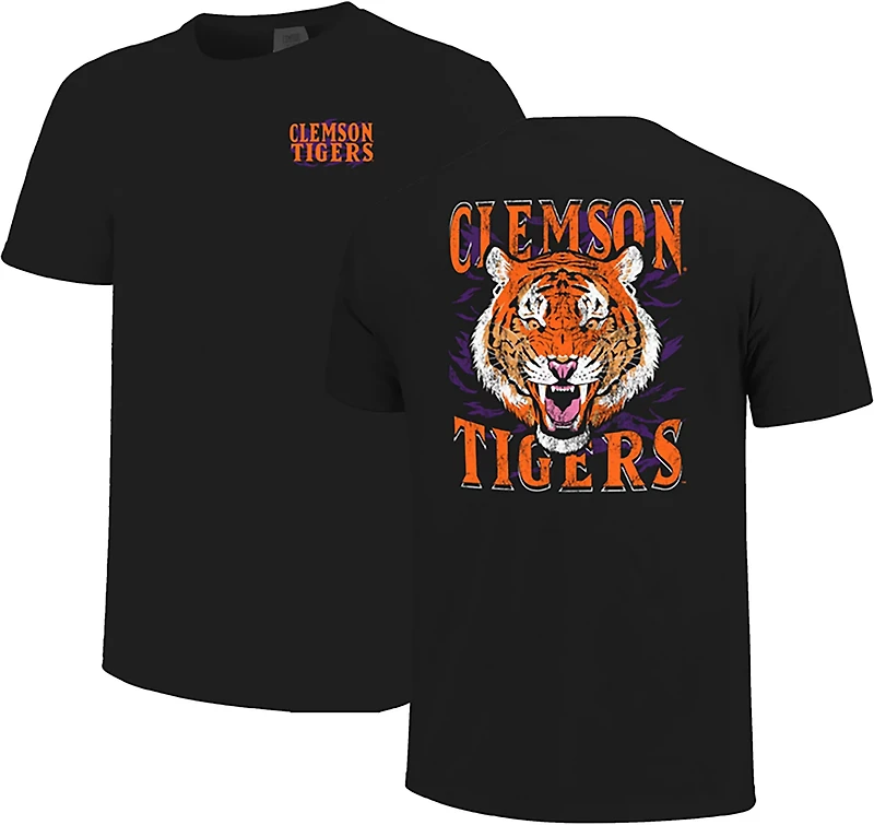 Image One Men's Clemson Flamin' Tiger DS T-shirt