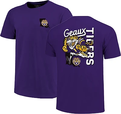 Image One Youth's Louisiana State University Tigers Sketched Mascot Stack Short Sleeve T-shirt