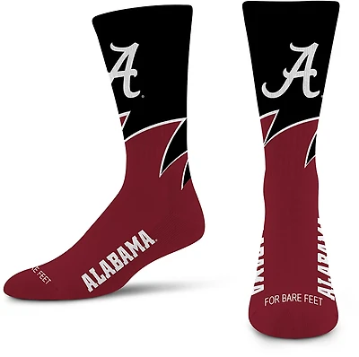 For Bare Feet University of Alabama Black Wave Socks
