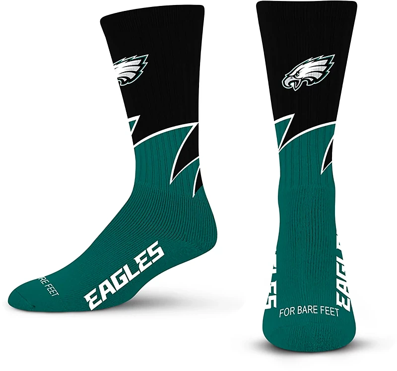 For Bare Feet Philadelphia Eagles Black Wave Socks