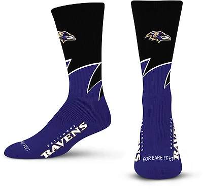 For Bare Feet Baltimore Ravens Black Wave Socks