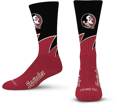 For Bare Feet Florida State University Black Wave Socks