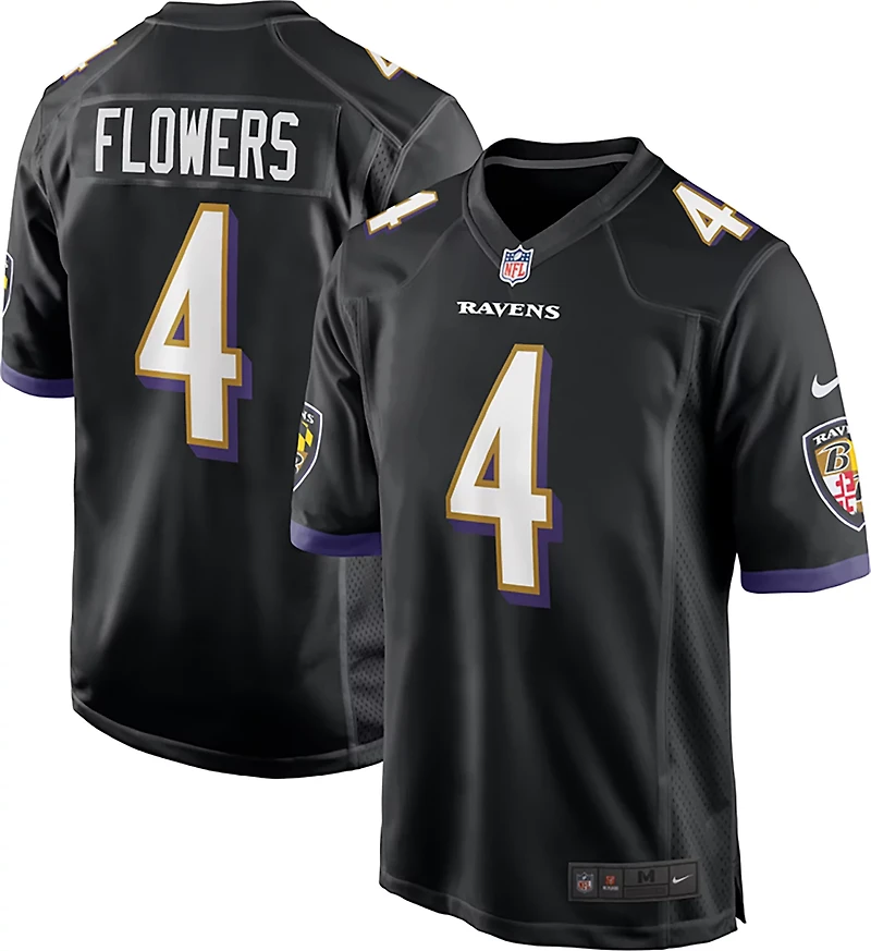 Nike Men's Zay Flowers Baltimore Ravens Alternate Game Name and Number Jersey