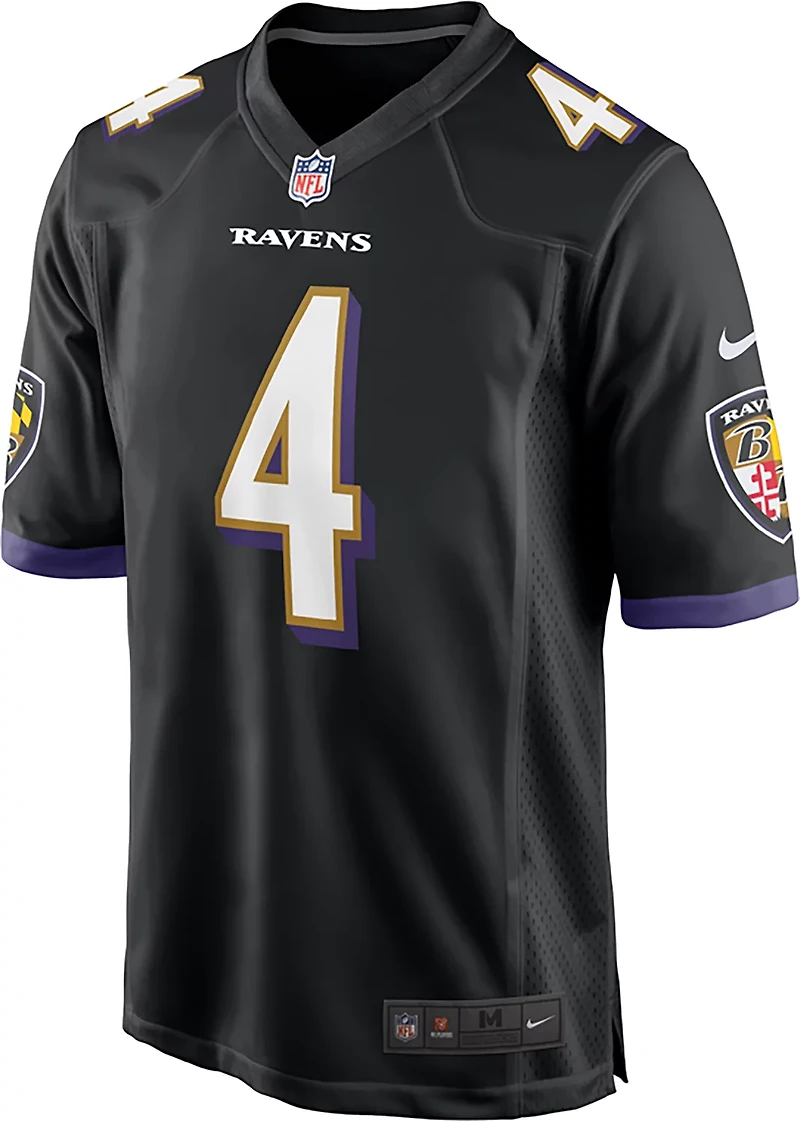 Nike Men's Zay Flowers Baltimore Ravens Alternate Game Name and Number Jersey