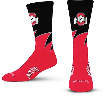 For Bare Feet Ohio State University Black Wave Socks