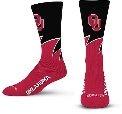 For Bare Feet University of Oklahoma Black Wave Socks