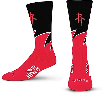 For Bare Feet Houston Rockets Black Wave Socks