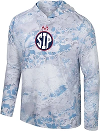 Colosseum Athletics Men’s University of Mississippi Essential Performance Hooded Long Sleeve T-shirt