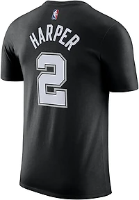 Nike Men's San Antonio Spurs Dylan Harper Essential Name and Number Short Sleeve T-shirt