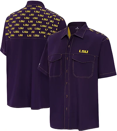 Antigua Men's Louisiana State University Scatter Print Button Down Shirt