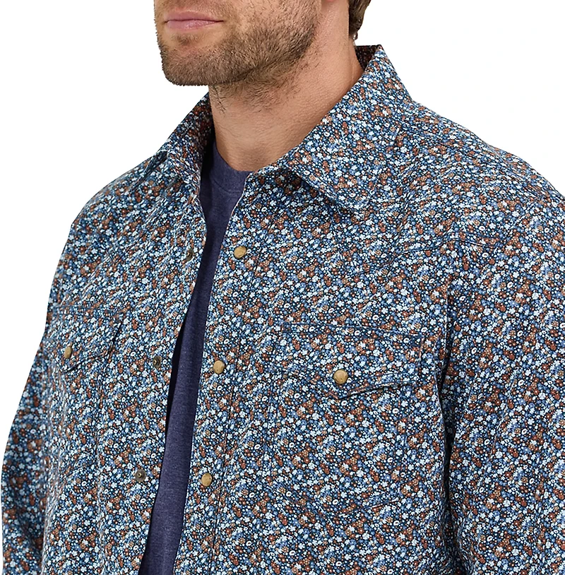 Wrangler Men's Retro® Premium Long Sleeve Modern Fit Western Snap Plaid Shirt