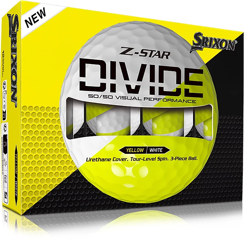 SRIXON Z-STAR DIVIDE 50/50 White/Tour Yellow Golf Balls 12-Pack