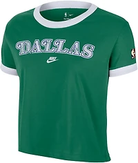 Nike Women's Dallas Mavericks Hardwood Classic Ringer Short Sleeve T-shirt