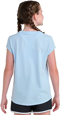 adidas Girls' Cap Sleeve Animal Print Foil T-shirt