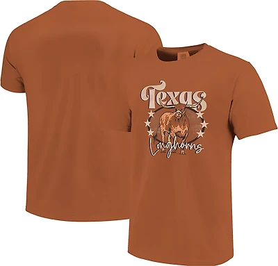 Image One Women's Texas Longhorns Mascot Star Frame Comfort Colors Short Sleeve T-shirt