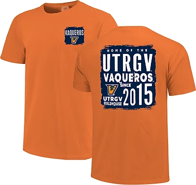 Image One Men's University of Texas Rio Grande Valley Vaqueros Poster Painted Short Sleeve T-shirt