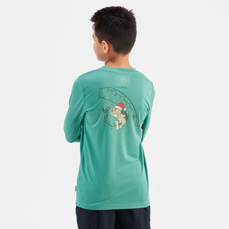 Magellan Outdoors Boys' Holiday Catch GFX Crew Long Sleeve T-shirt