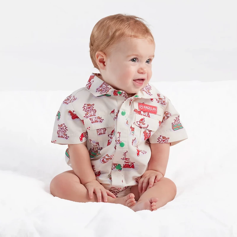 Magellan Outdoors Infant Boys' Laguna Madre Holiday Christmas Pup Onesie