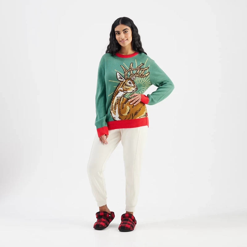 Magellan Outdoors Women's Holiday Reindeer Sweater