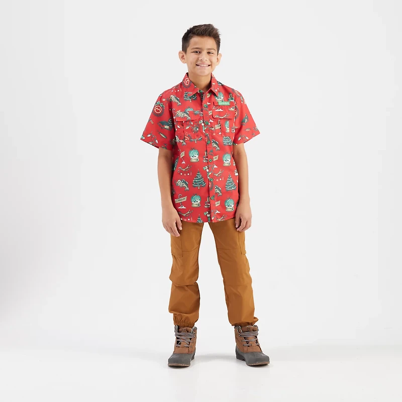 Magellan Outdoors Boys' Laguna Madre Holiday Illustrations Fishing Shirt