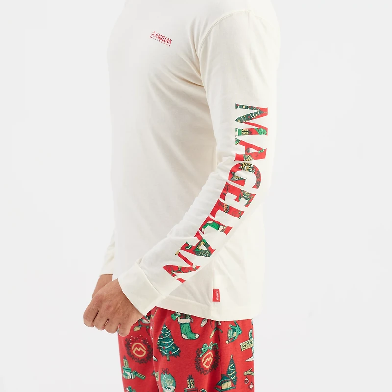 Magellan Outdoors Men's Grotto Falls Holiday Illustrations Long Sleeve T-shirt