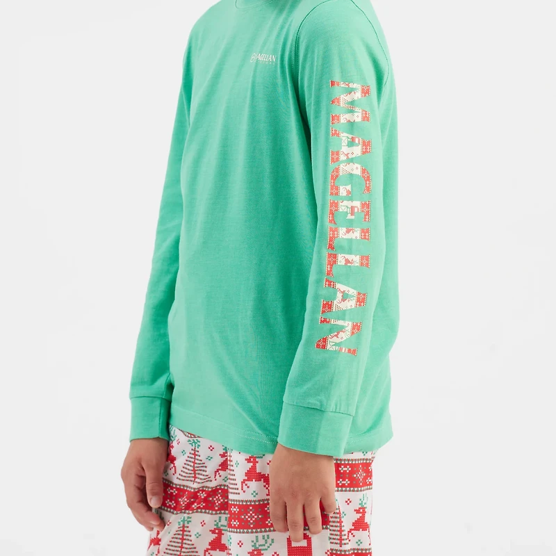 Magellan Outdoors Boys' Grotto Falls Holiday Deer Stand Long Sleeve T-shirt