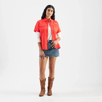 Magellan Outdoors Women's Laguna Madre Scenic Deer Button Up Fishing Shirt