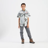 Magellan Outdoors Boys' Laguna Madre Holiday Mossy Oak Break-Up Country Snowdrift 2.0 Fishing Shirt