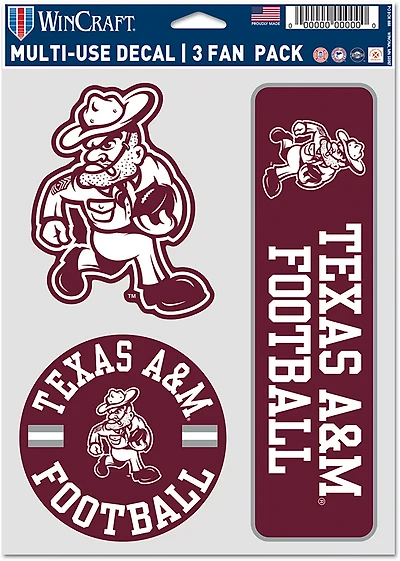 WinCraft Texas A&M University Multi-Use Fan Decals 3-Pack