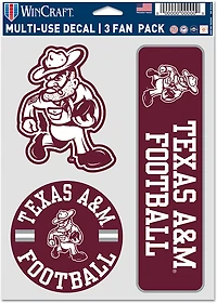 WinCraft Texas A&M University Multi-Use Fan Decals 3-Pack