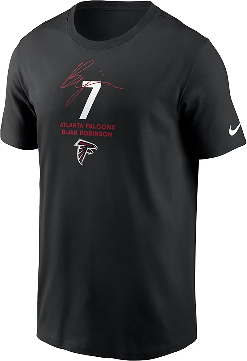 Nike Men's Falcons Bijan Robinson #7 Local Player Name & Number T-shirt