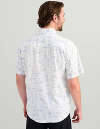 Huk Men's Tide Point KC Scott© Printed Short Sleeve Button-Down Shirt
