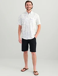 Huk Men's Tide Point KC Scott© Printed Short Sleeve Button-Down Shirt
