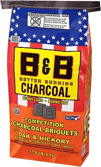 B&B Oak and Hickory 17.6 lb. Charcoal Briquets