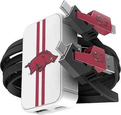 Prime Brands Group University of Arkansas Slim Wall Charger with 4-in-1 Multicharging Cable