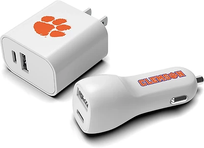 Prime Brands Group Clemson University USB Wall and Car Charger Combo