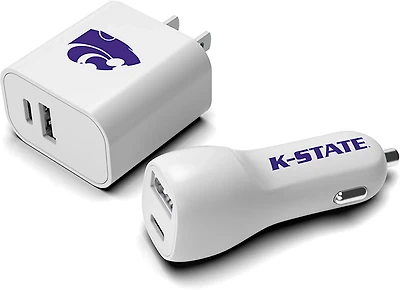 Prime Brands Group Kansas State University USB Wall and Car Charger Combo