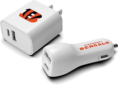 Prime Brands Group Cincinnati Bengals USB Wall and Car Charger Combo