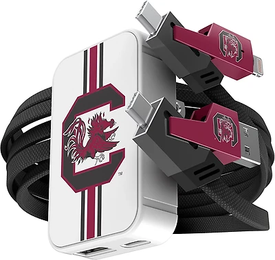 Prime Brands Group University of South Carolina Slim Wall Charger with 4-in-1 Multicharging Cable
