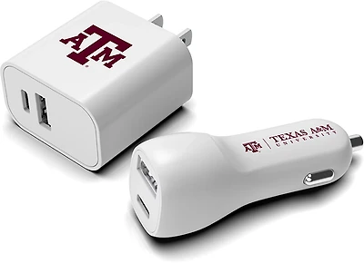 Prime Brands Group Texas A&M University USB Wall and Car Charger Combo