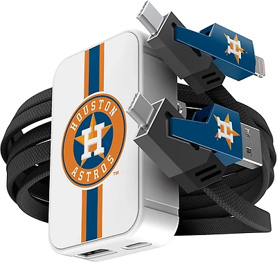 Prime Brands Group Houston Astros Slim Wall Charger with 4-in-1 Multicharging Cable