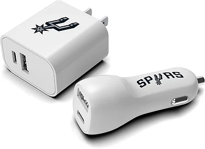 Prime Brands Group San Antonio Spurs USB Wall and Car Charger Combo