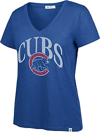 '47 Women's Cubs Tried N True Slub Short Sleeve V-Neck T-shirt