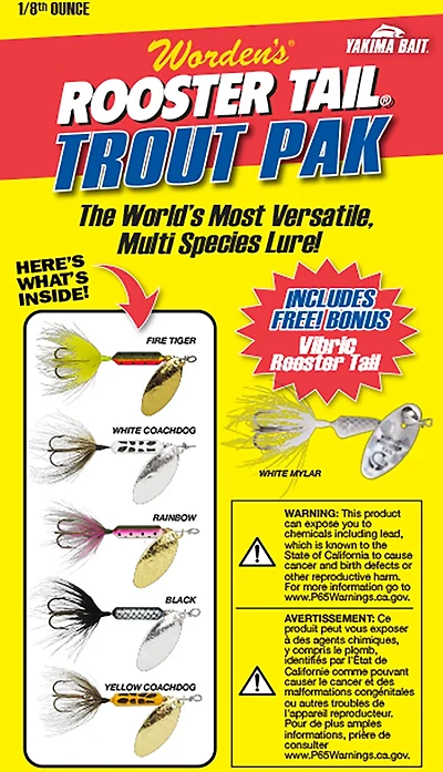 Yakima 1/8 Oz Assorted Rooster Tail Bait Kit 6-Pack