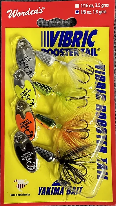 Yakima 1/8 Oz Assorted Vibric Rooster Tail Bait Kit 4-Pack